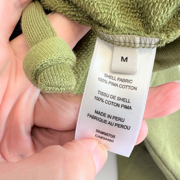 Rebecca Taylor NEW Light Olive Drawstring-Hem Crop Sweatshirt Women MEDIUM $195 - Picture 9 of 13